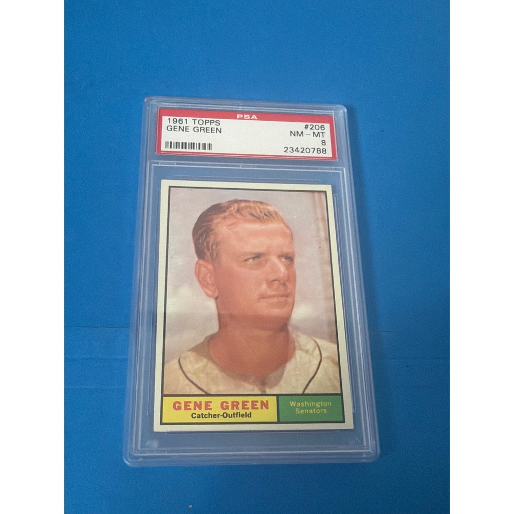 1961 Topps Gene Green #206 Washington Senators PSA 8 NM-MT Baseball Card